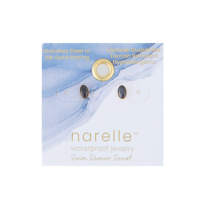 Oval Gem Stud Earrings