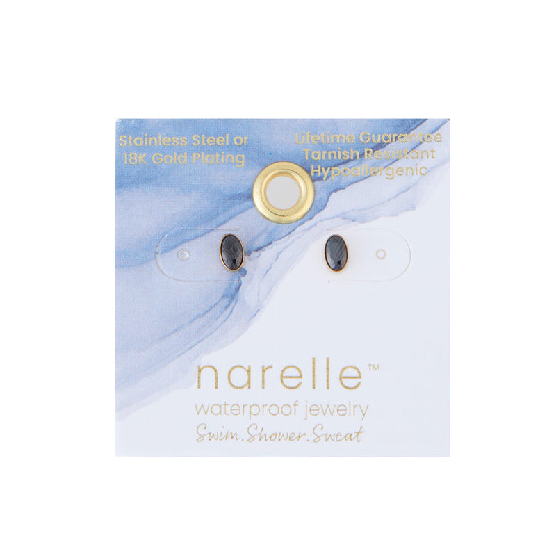 Oval Gem Stud Earrings