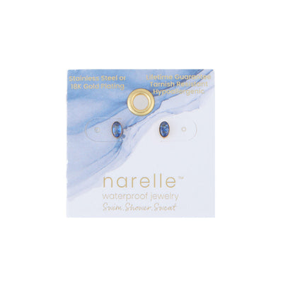 Oval Gem Stud Earrings