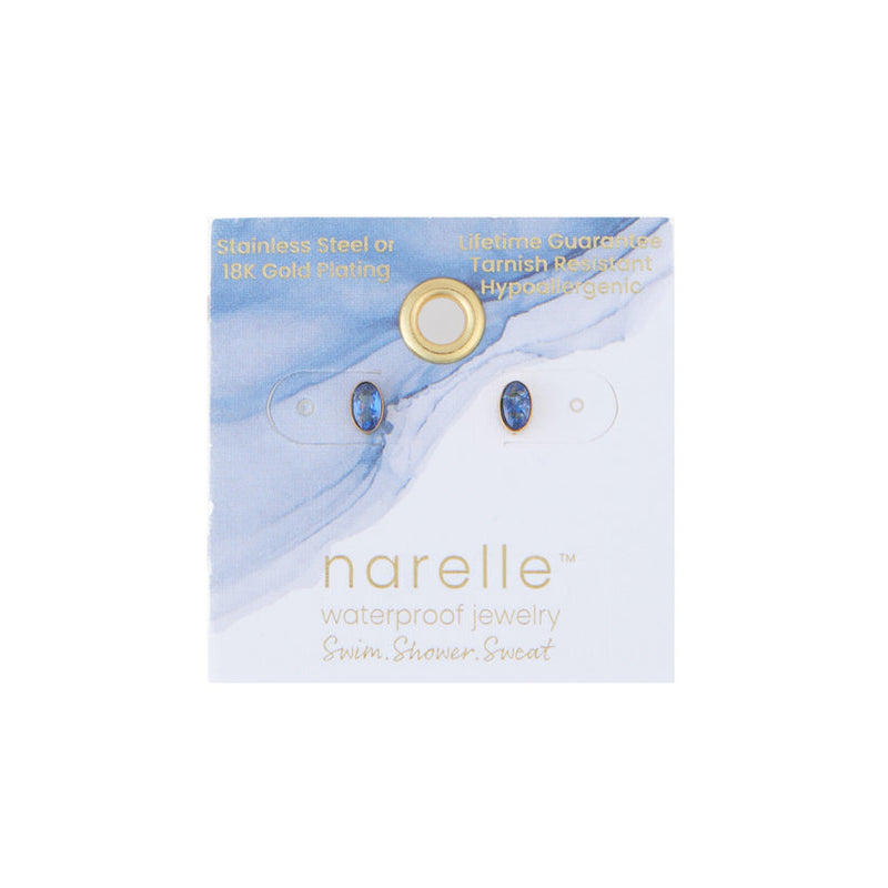Oval Gem Stud Earrings