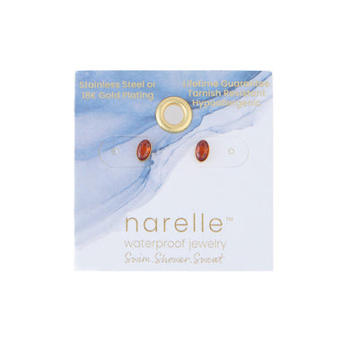 Oval Gem Stud Earrings