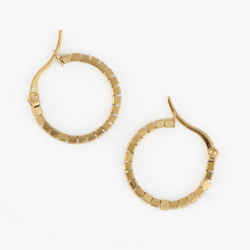 Square Beaded Hoop Earrings