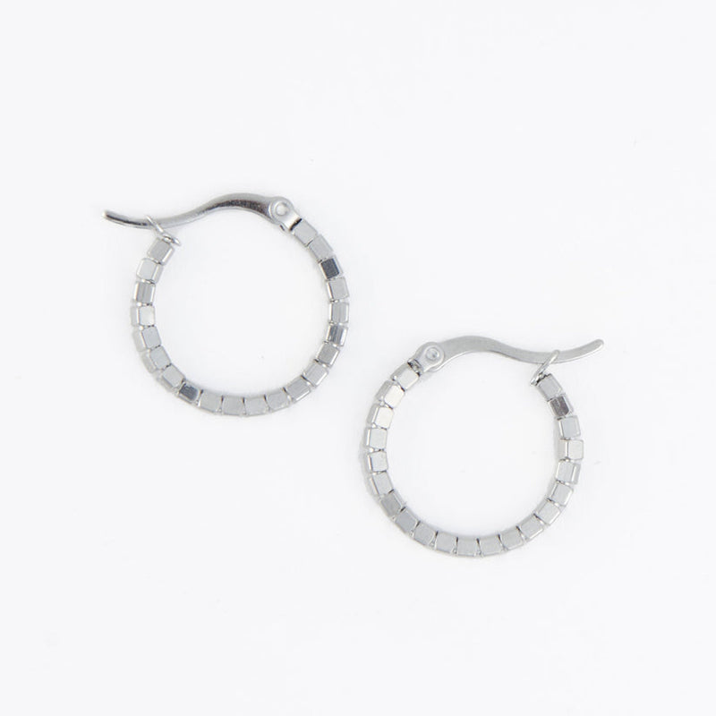 Square Beaded Hoop Earrings