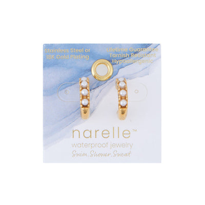 Pearl Open Hoop Earrings