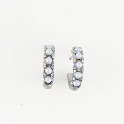 Pearl Open Hoop Earrings