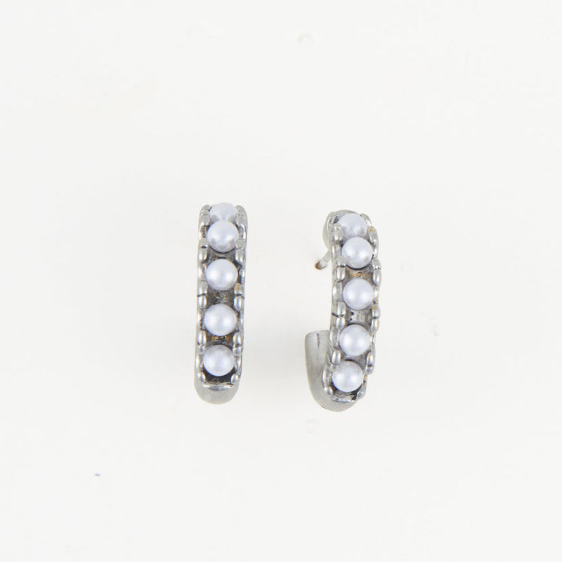 Pearl Open Hoop Earrings