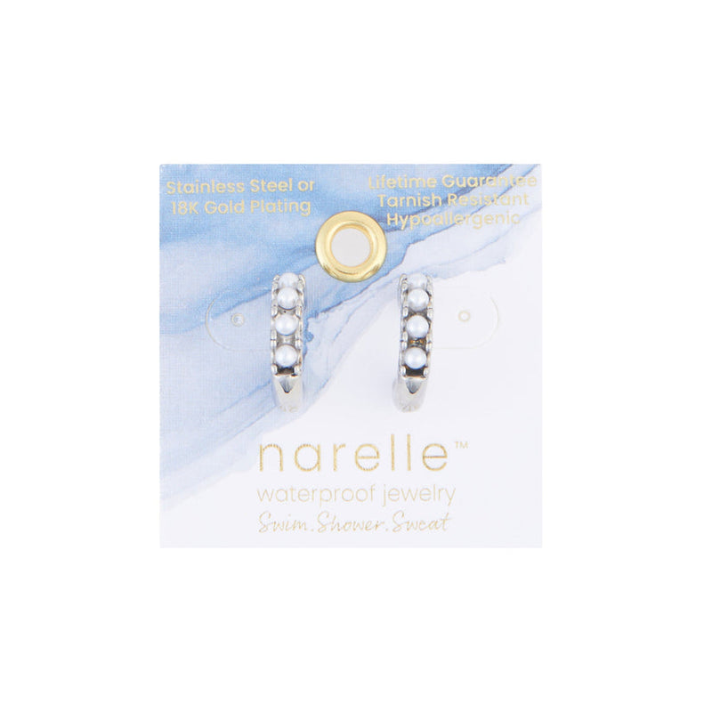 Pearl Open Hoop Earrings