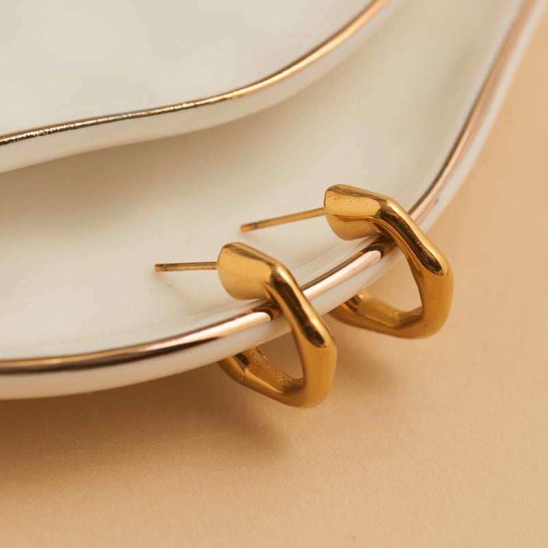 Bamboo Open Hoop Earrings