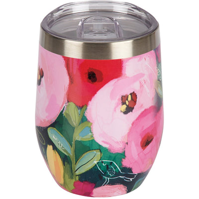 Floral Insulated Stemless Wine Tumblers