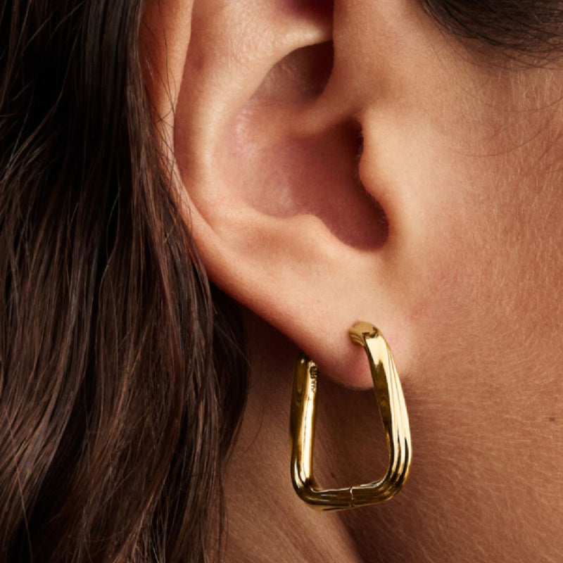 Twisted Triangle Pandora Hoop Earrings