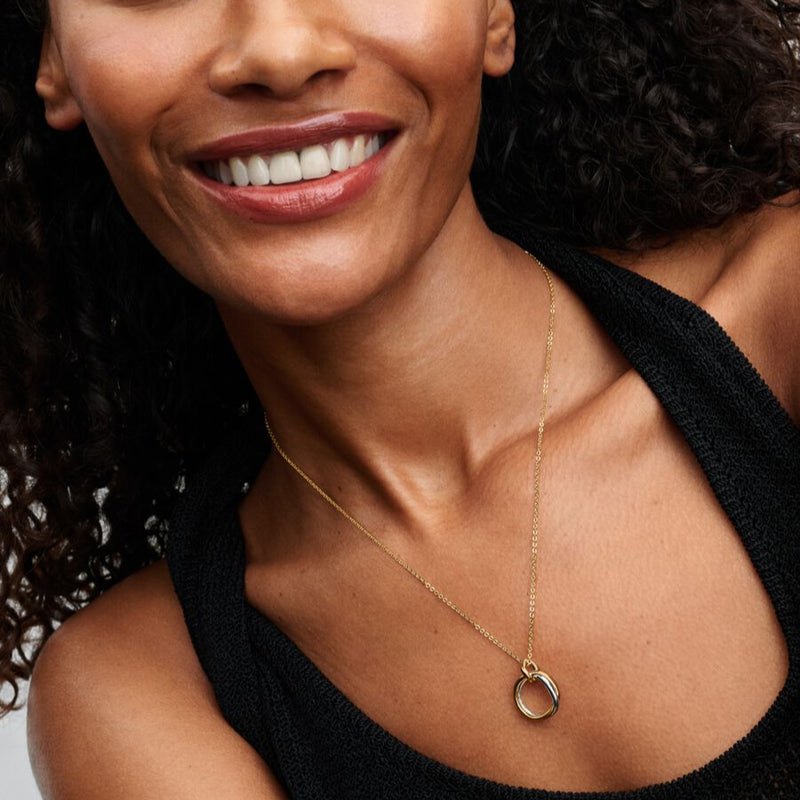 Organically Shaped Two-Tone Pandora Necklace