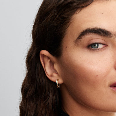 Twisted Triangle Small Hoop Pandora Earrings