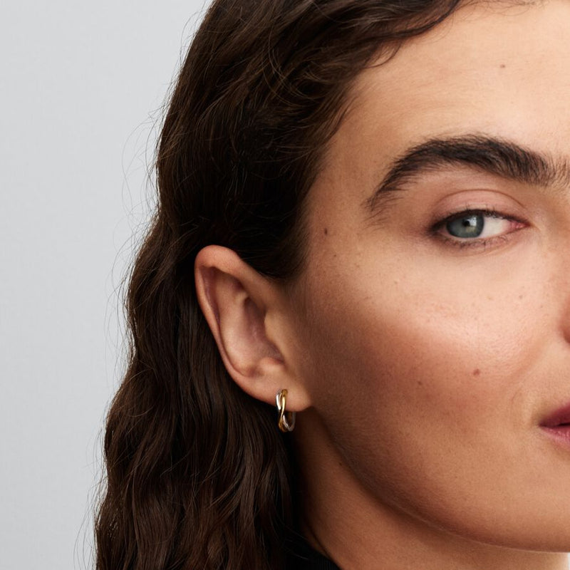 Twisted Triangle Small Hoop Pandora Earrings