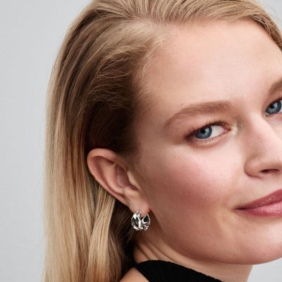 Rippled Small Hoop Pandora Earrings