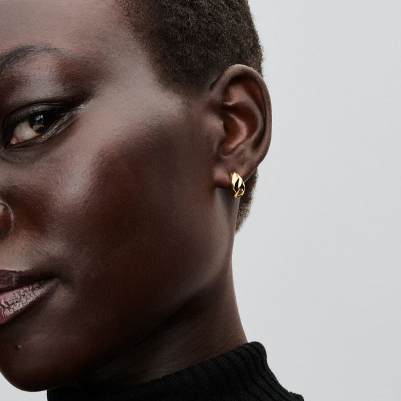 Rippled Open Hoop Pandora Earrings