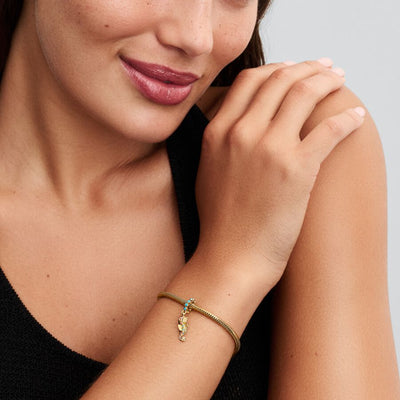 Gold Plated Seahorse Pandora Dangle Charm