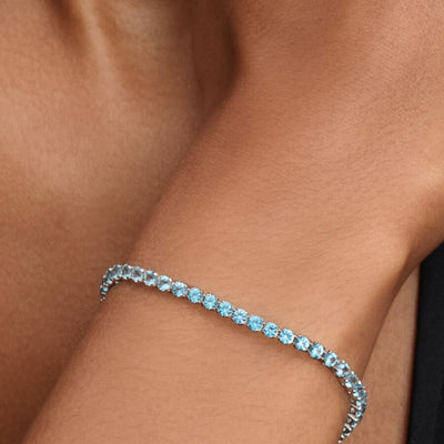 Sparkling Light Blue Pandora Tennis Bracelet
