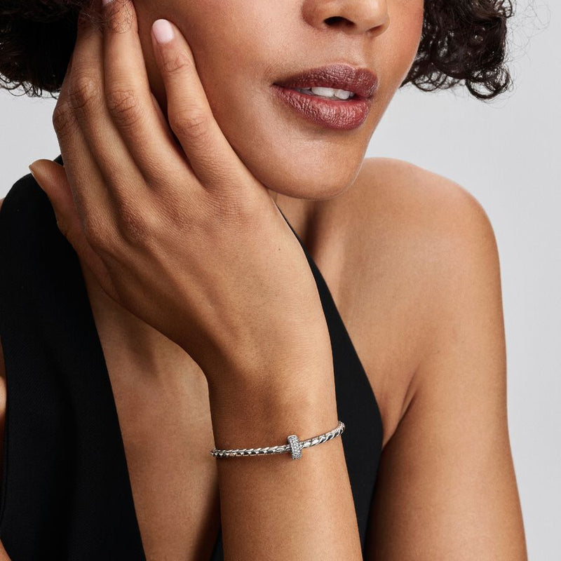 Silver Pave Pandora Clip
