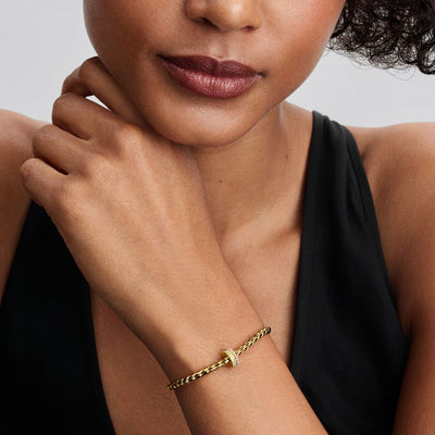 Gold Ribbed Pandora Clip