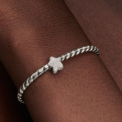 Mini Textured Silver Star Pandora Charm