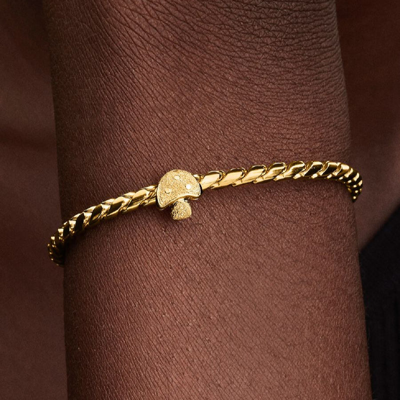 Mini Textured Gold Mushroom Pandora Charm