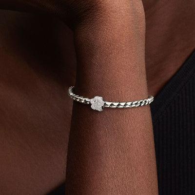 Mini Textured Silver Paw Pandora Charm