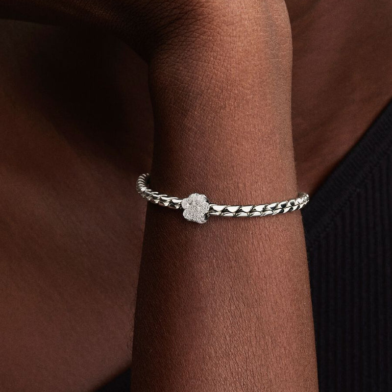 Mini Textured Silver Paw Pandora Charm