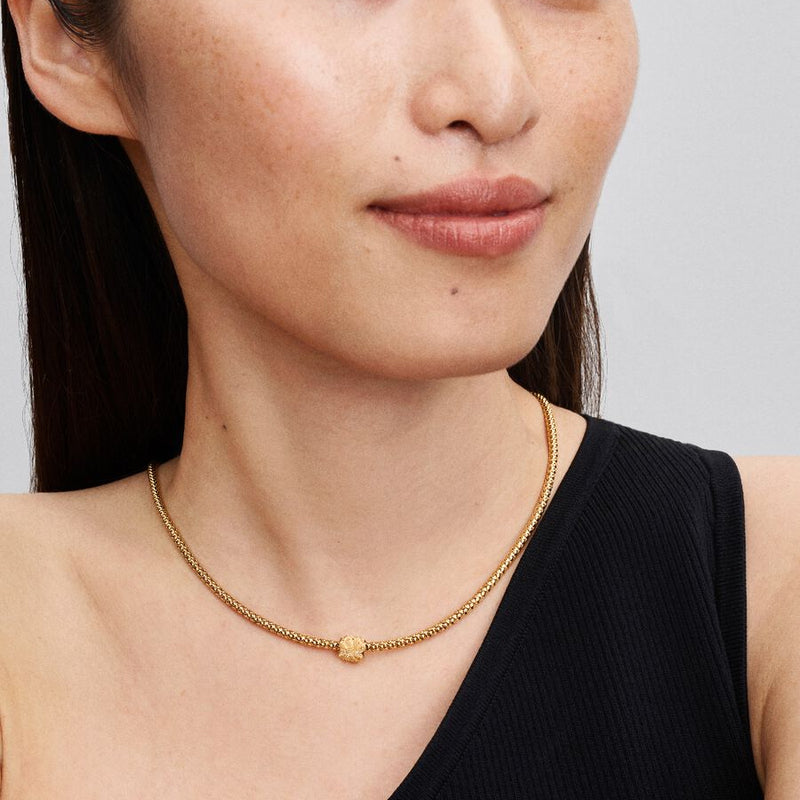 Mini Textured Gold Clover Pandora Charm