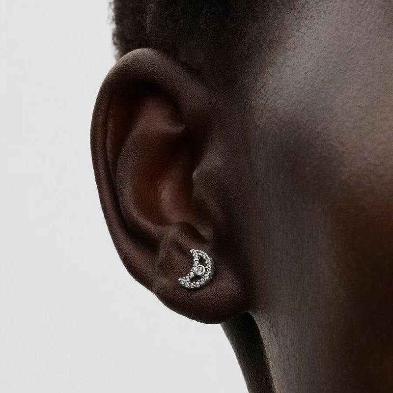 Silver Moon Pandora Stud Earrings