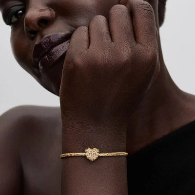 Sparkling Gold Heart Pandora Charm