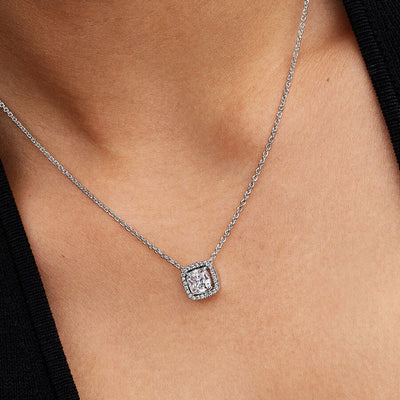 Halo Pendant Collier Square Pandora Necklace