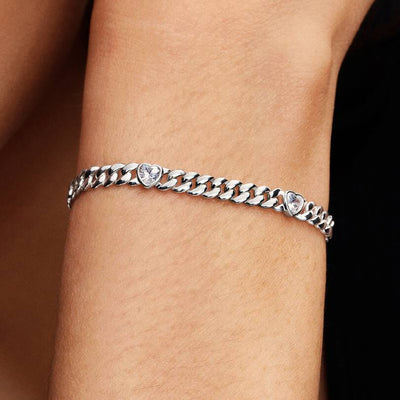 Cuban Heart Chain Pandora Bracelet