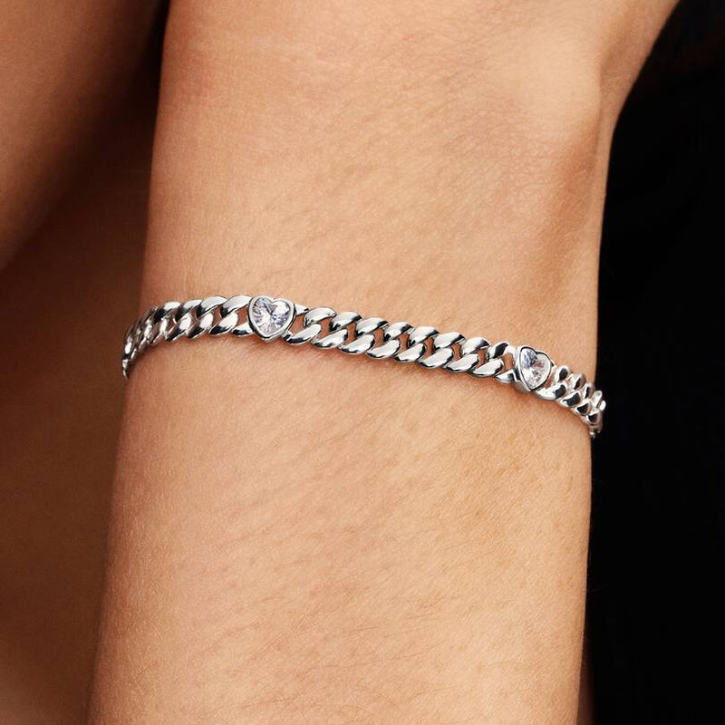 Cuban Heart Chain Pandora Bracelet