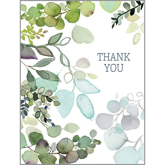 Botanical Leaves Boxed Thank You Cards