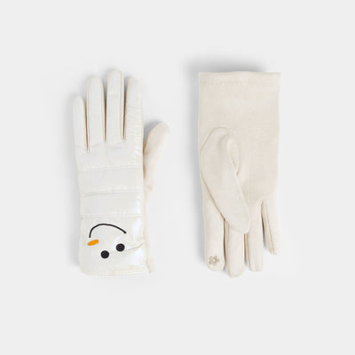 Snowman Puffer Gloves