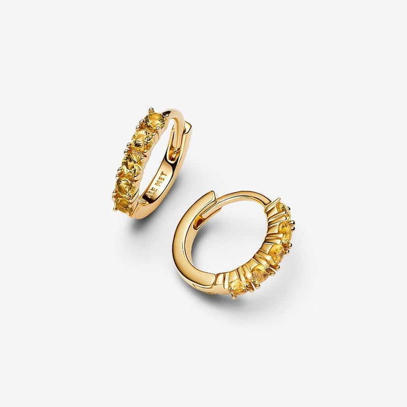 Yellow Huggie Pandora Earrings