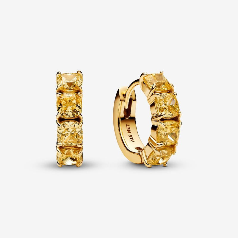 Gold Plated Yellow Hoop Pandora Earrings