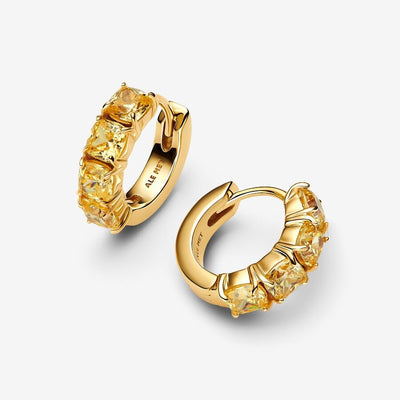 Gold Plated Yellow Hoop Pandora Earrings