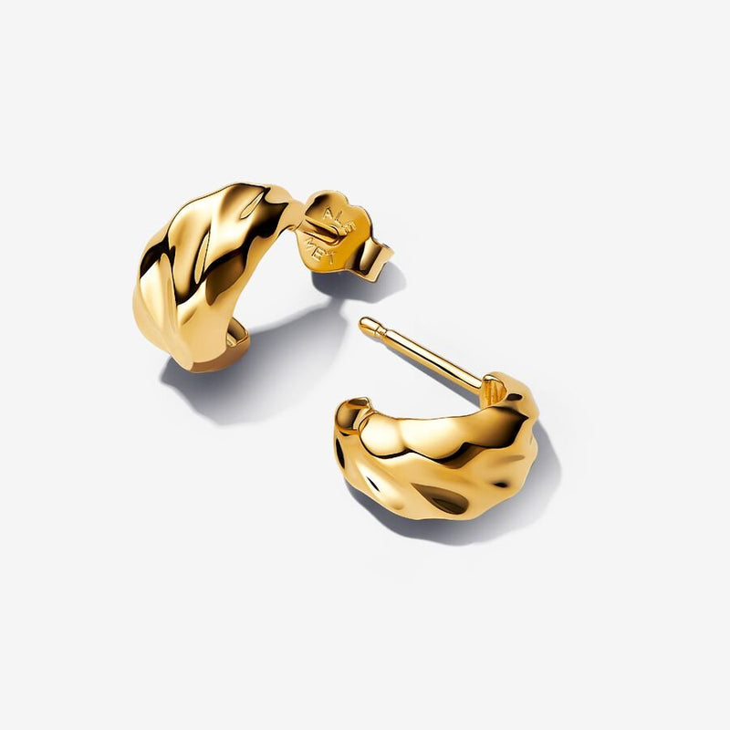 Rippled Open Hoop Pandora Earrings