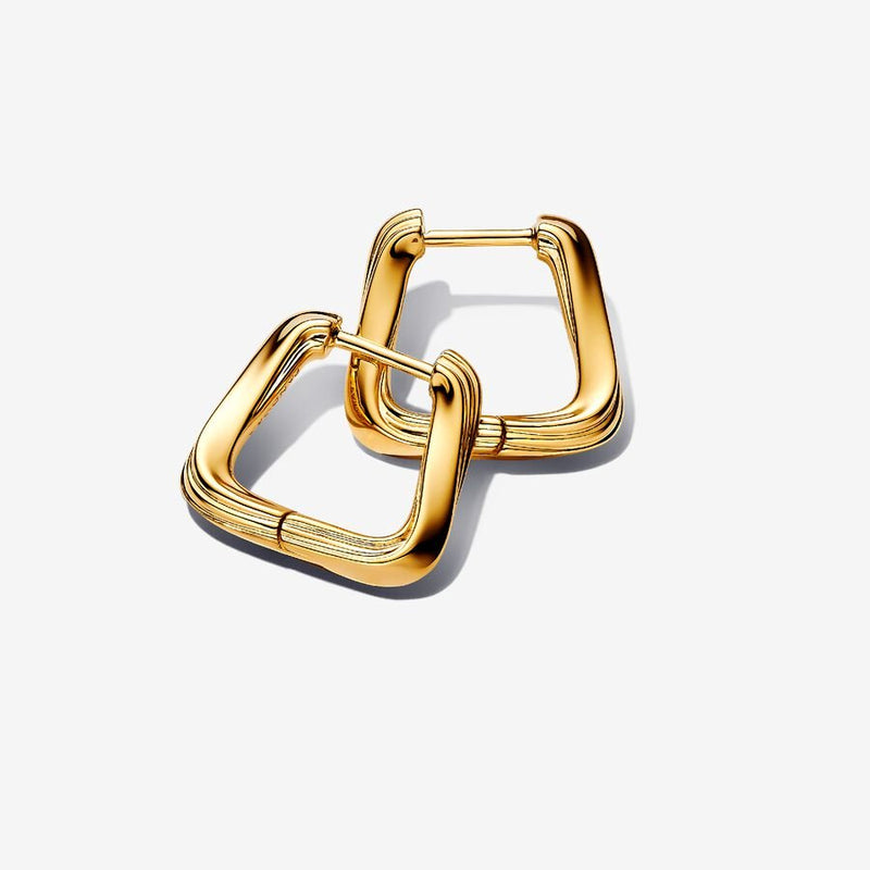 Twisted Triangle Small Hoop Pandora Earrings
