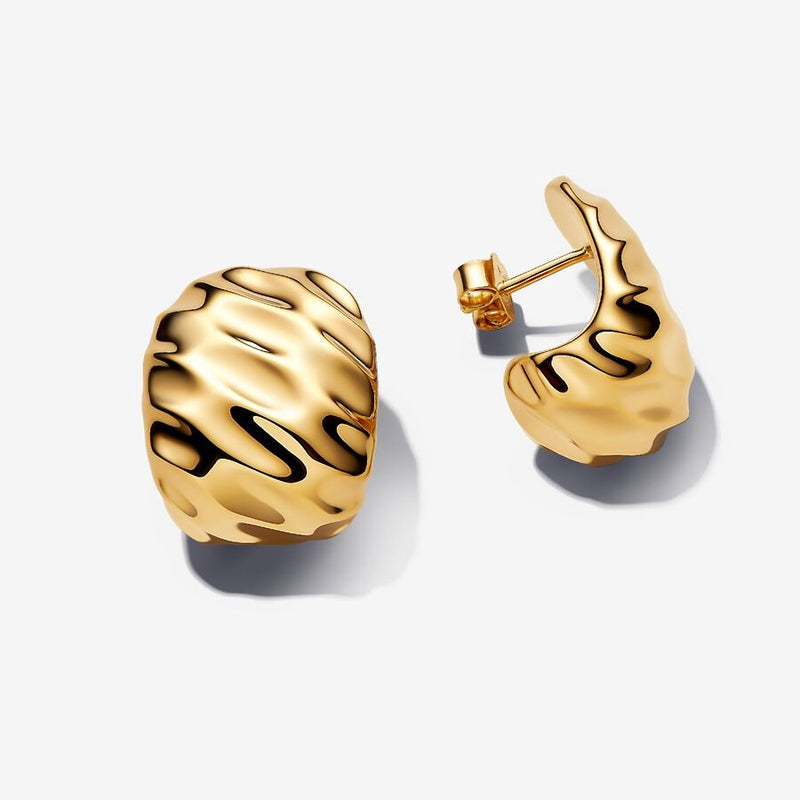 Rippled Wide Hoop Pandora Earrings