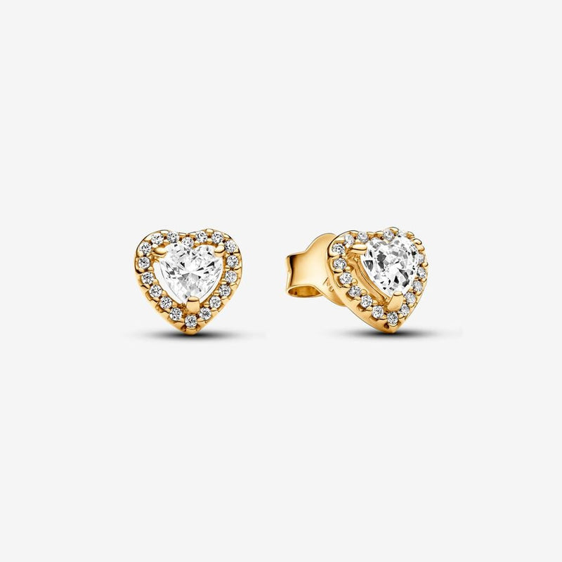 Sparkling Elevated Heart Stud Pandora Earrings