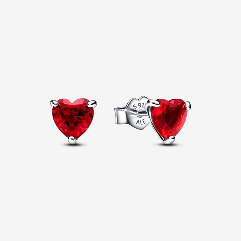 Red Heart Stud Pandora Earrings