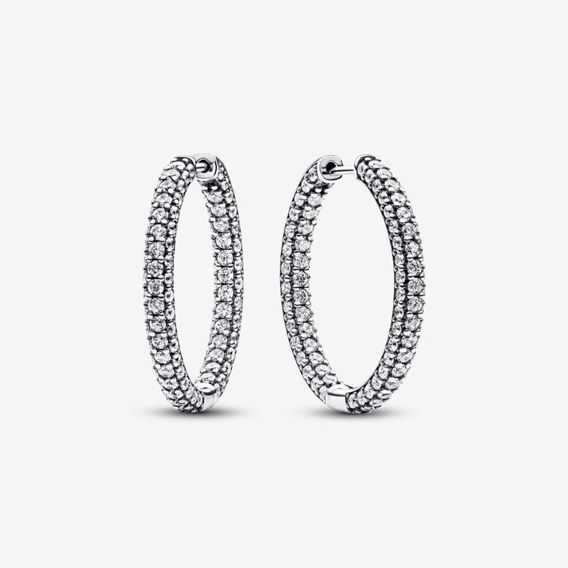 Pandora Timeless Pavé Single-row Hoop Earrings