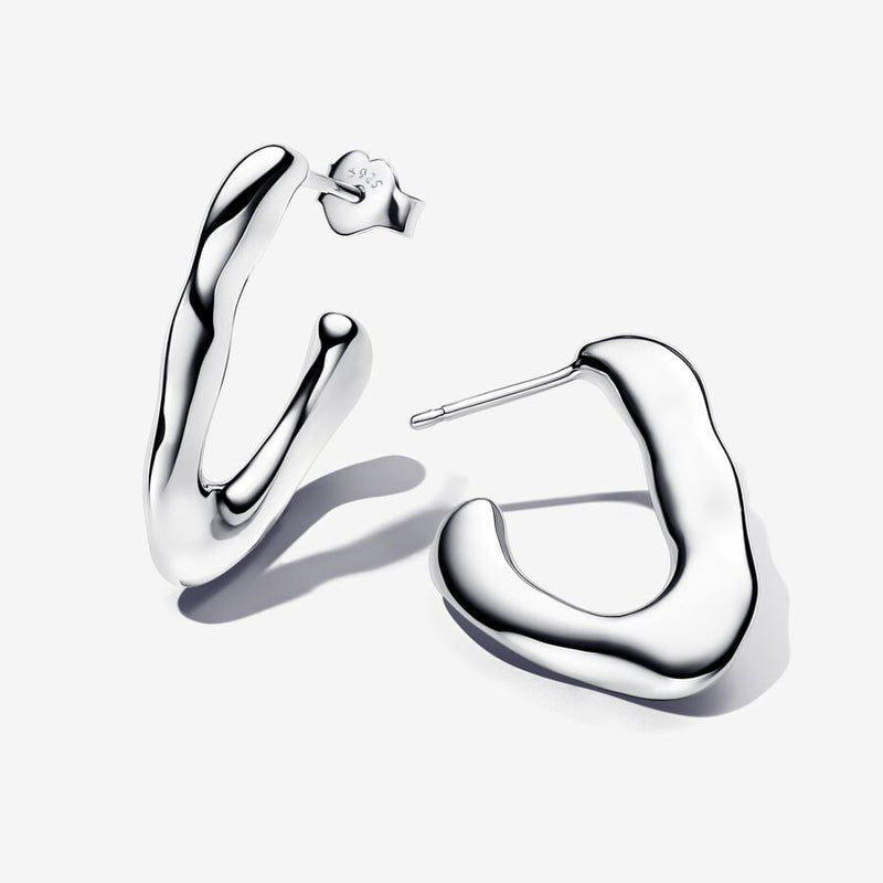 Organically V-shaped Open Hoop Pandora Earrings