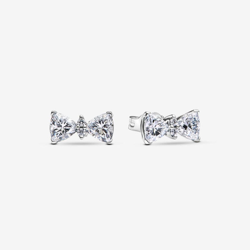 Sparkling Bow Stud Pandora Earrings