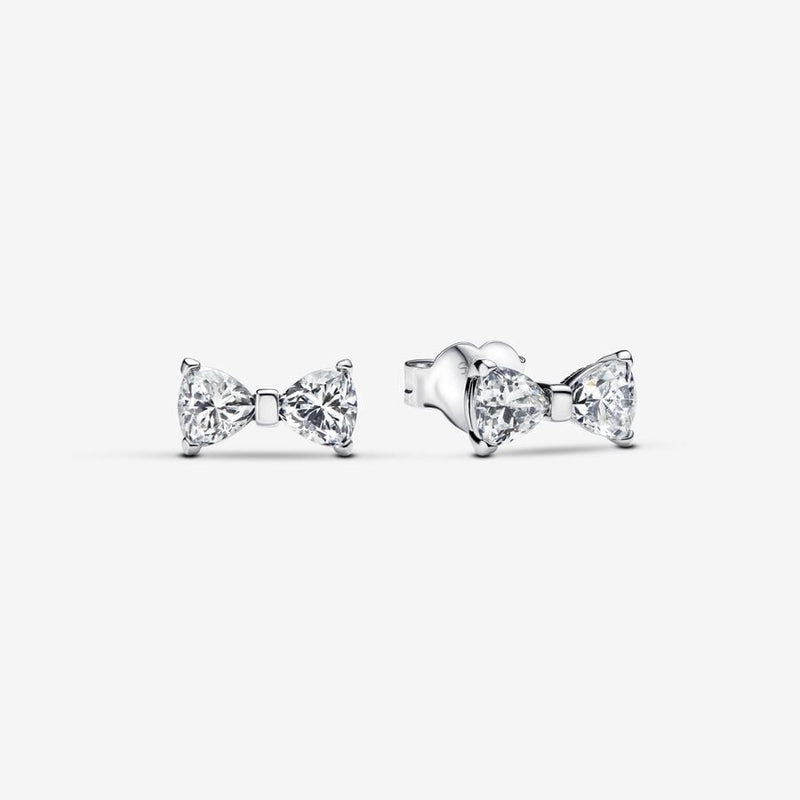 Sparkling Small Bow Stud Pandora Earrings