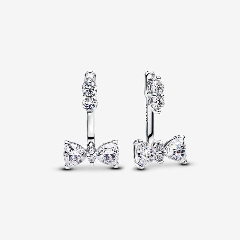 Sparkling Bow Drop Pandora Earrings