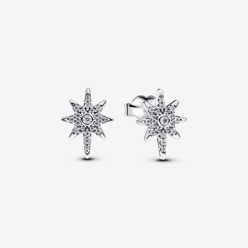 Sparkling North Star Stud Pandora Earrings