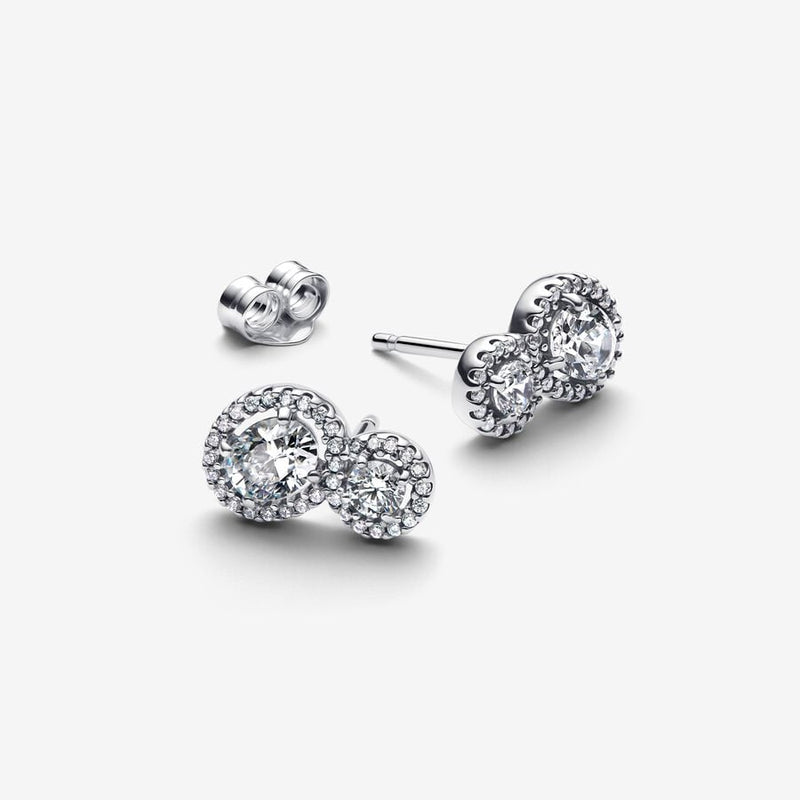 Embracing Halo Pandora Stud Earrings